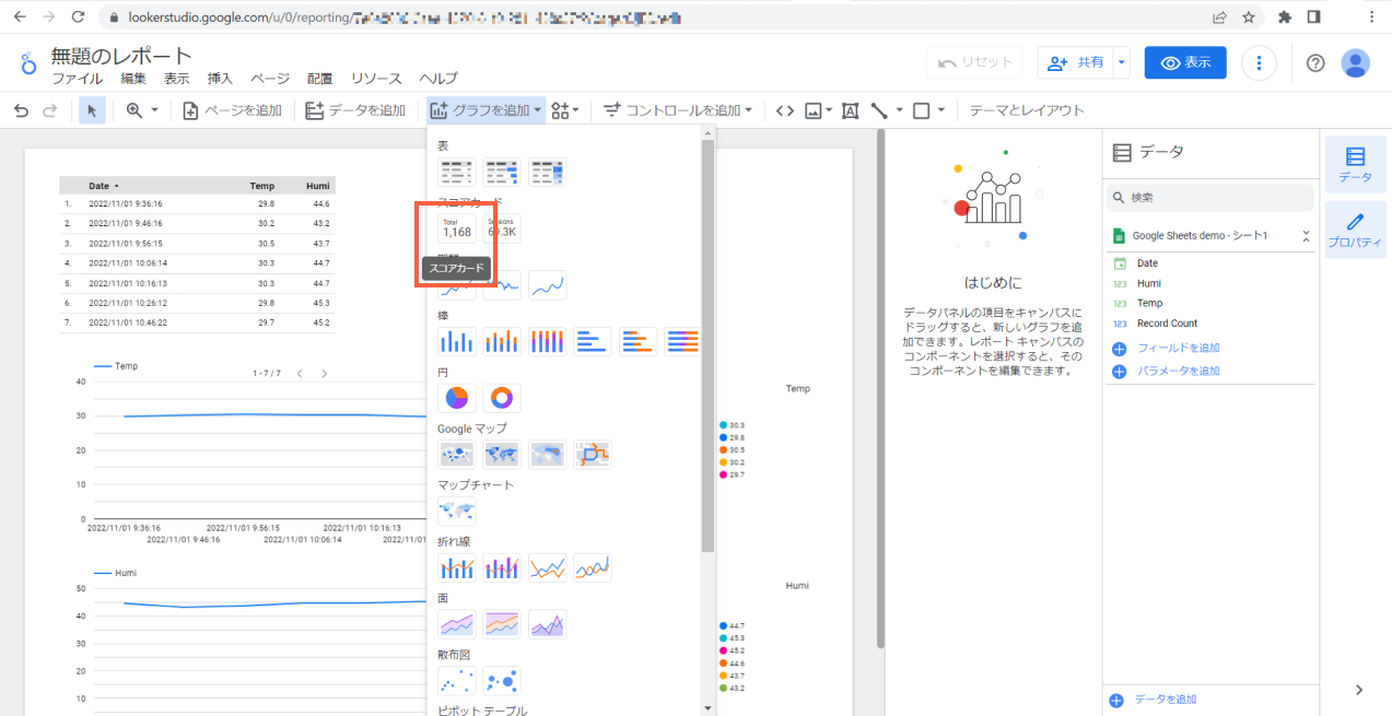 スコアカードの追加