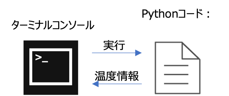 Pythonコードを作成、実行