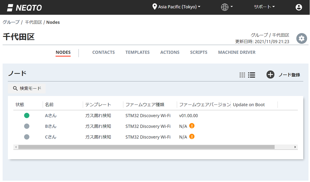 図6：NEQTO Consoleのノード画面