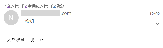 図12.人を検知した際のアラートメール
