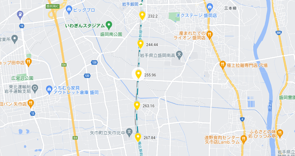 図19-2. マーカーに速度表示を反映した例