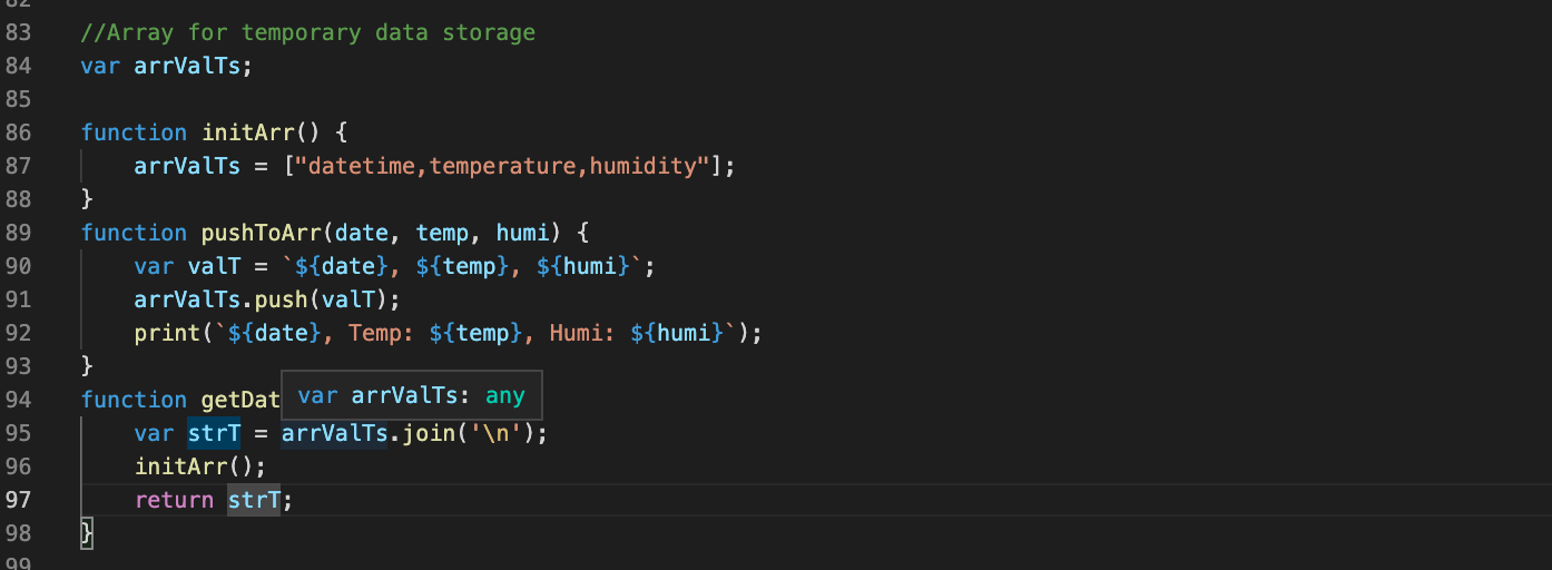 図: Array for Temporary Data Storage